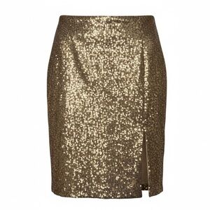 Shimmering Gold Sequin Pencil Skirt